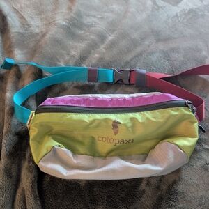 Cotopaxi Colorful Waist Pack with Teal Strap